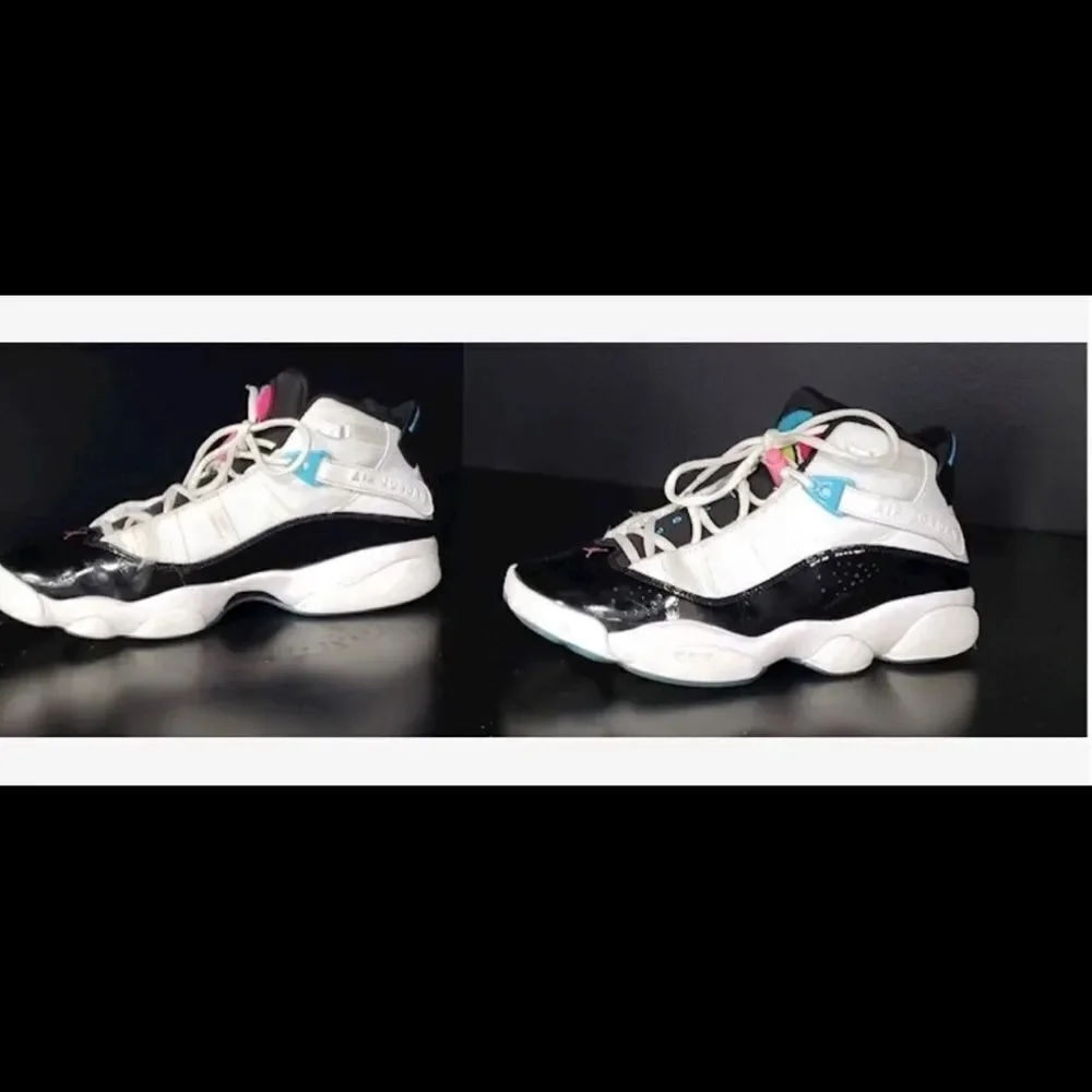 Nike Jordan 6 Rings Patent White Black Pink SOUTHBEACH Miami CK0017-100 Sz 9.